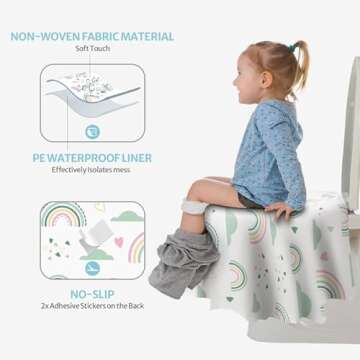 Blissful Diary 20 Pcs Toilet Seat Covers Disposable for Toddlers & Adults, Extra Large Waterproof, P...