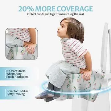 Blissful Diary 20 Pcs Toilet Seat Covers Disposable for Toddlers & Adults, Extra Large Waterproof, Portable Package for Travel, Kids Potty Training