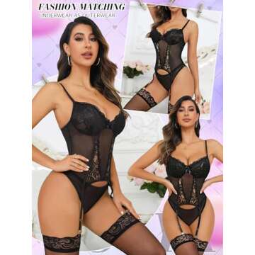 Women's Lingerie Set with Garter Belt for Romantic Nights