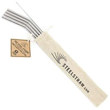 Reusable Stainless Steel Straws Set - Eco-Friendly & Stylish