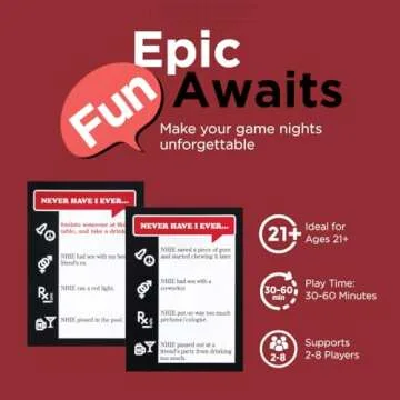 Never Have I Ever Drinking Edition Board Game for Adults | Fun Game Night Party Drinking Games for Adults | for 2+ Players | Ages 17+