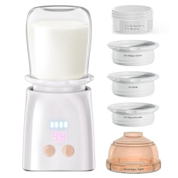 Hopebig Bottle Warmer, Fast Heating Portable Bottle Warmer with 4 Adapters, Rechargeable Travel Bott...