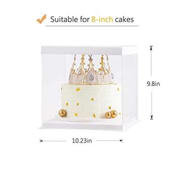 XININSUN Elegant Clear Cake Boxes with Ribbons for Events