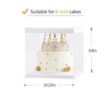 XININSUN Elegant Clear Cake Boxes with Ribbons for Events