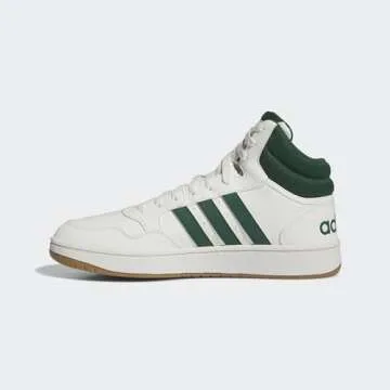 adidas Men's Hoops 3.0 Mid Basketball Shoes Sneaker, Core White/Collegiate Green/Gum, 11