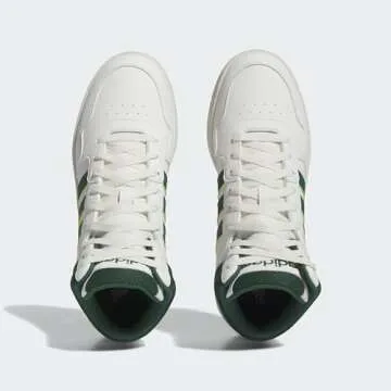 adidas Men's Hoops 3.0 Mid Basketball Shoes Sneaker, Core White/Collegiate Green/Gum, 11