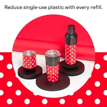 Corkcicle Disney Minnie Insulated Canteen Travel Water Bottle, Triple Insulated with Easy Grip, Keeps Beverages Cold for 25 Hours or Warm for 12 Hours, 16 oz, Polka Dot Red
