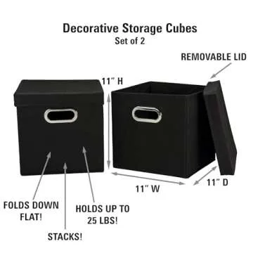 Household Essentials Decorative Storage Cube Set - 2-Pack