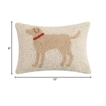 Peking Handicraft Dog Pillow 8X12 Light Brown Wool Cotton
