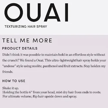 OUAI Texturizing Hair Spray for Instant Volume and Texture