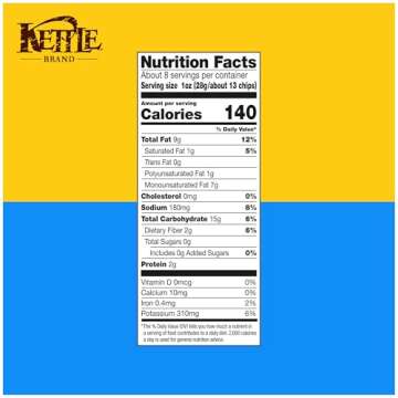 Kettle Brand Sea Salt and Vinegar Kettle Potato Chips, Gluten-Free, Non-GMO, 7.5 oz Bag