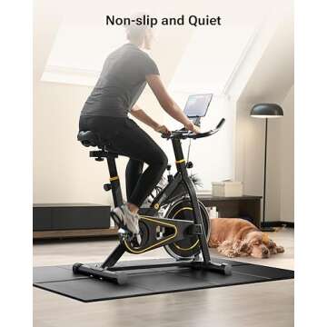 UREVO Foldable Treadmill Mat, Exercise Bike Mats for Home Gym Workout, Waterproof Non-Slip Exercise Equipment Mat Floor Protector for Indoor Cycles, Rowing Machine, Elliptical