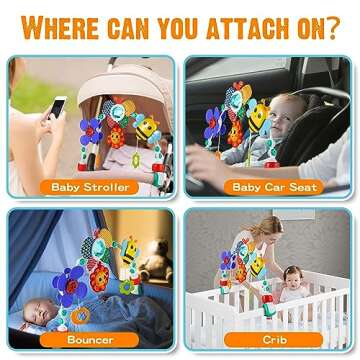Lynncare Adjustable Baby Stroller Arch Toy for Infants