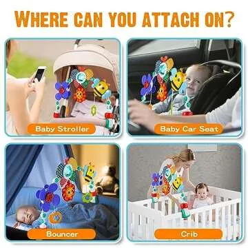 Lynncare Adjustable Baby Stroller Arch Toy for Infants