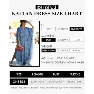 Bsubseach Button Down Kaftan Dress for Women Beach Cover Up Caftans Oversized Beach Wear Long Kimono...