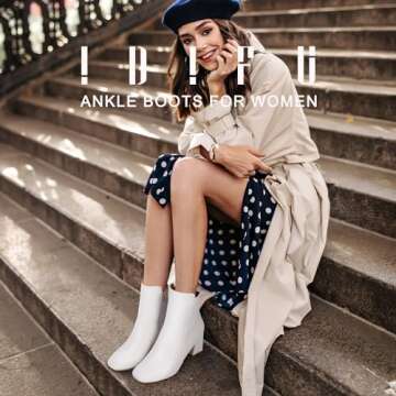 IDIFU Women's Ada Stylish Ankle Boots with Block Heel for Any Occasion