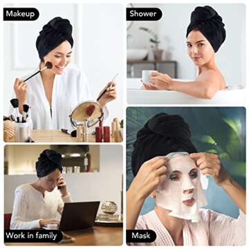 SINLAND Microfiber Hair Drying Cap Hair Towel Turban Twist for Women Fast Drying Towels Head Turban ...