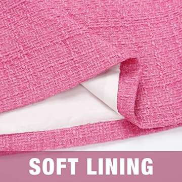 IDEALSANXUN Plaid Skirts for Women Trendy Fall Winter High Waist Bodycon Pencil Wool Mini Skirt(Tweed Pink, L)