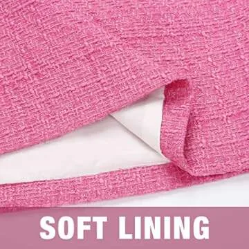 IDEALSANXUN Plaid Skirts for Women Trendy Fall Winter High Waist Bodycon Pencil Wool Mini Skirt(Tweed Pink, L)