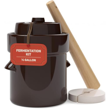 Enhance Your Kitchen with Kenley Fermentation Crock 1/2 Gallon - Perfect for Sauerkraut, Kimchi, and...