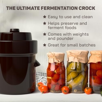 Kenley 1/2 Gallon Fermentation Crock for Pickling