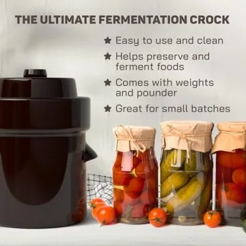 Kenley 1/2 Gallon Fermentation Crock for Pickling