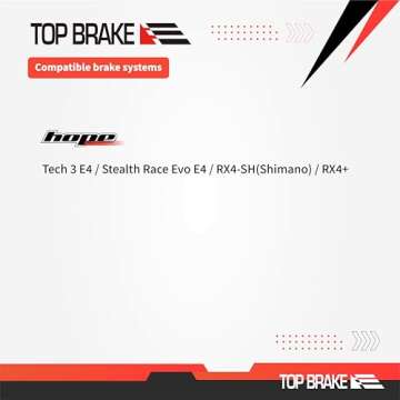 TOP BRAKE Disc Bike Brake Pads for Hope Tech E4/RX4-Shimano/RX4+/M4/Stealth Race Evo E4