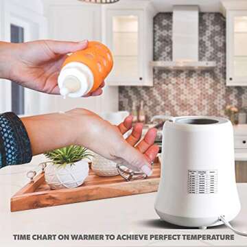 Baby Bottle Warmer - Quick Heating & Keep Warm Mode, Digital Display, Time Chart on Warmer, Heats Mi...
