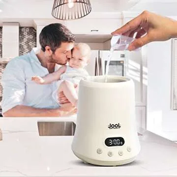 Baby Bottle Warmer - Quick Heating & Keep Warm Mode, Digital Display, Time Chart on Warmer, Heats Milk, Breast Milk, Formula, Juice, Fits Most Standard Bottles - Jool Baby