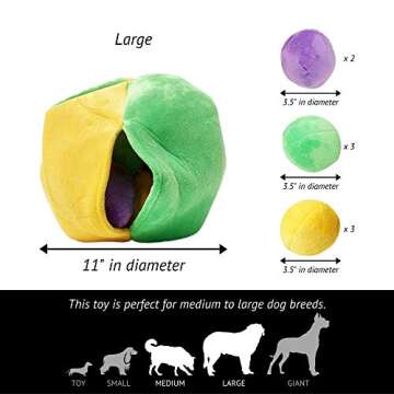 Midlee Hide a Ball Puzzle Toy for Dogs | 8 Plush Balls