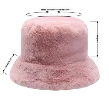 Rulala Faux Fur Bucket Hat for Women - Fashionable & Warm