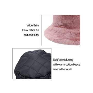 Rulala Faux Fur Bucket Hat for Women - Fashionable & Warm
