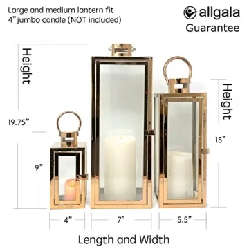 Elegant Allgala 3-PC Jumbo Lantern Set for Weddings