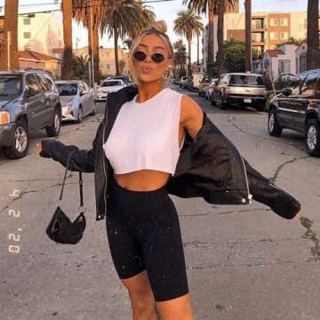 3 Pack Biker Shorts for Women – 8" Black High Waisted Tummy Control for Gym Workout Athletic Cheer...