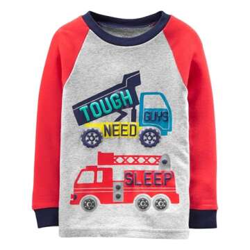 Simple Joys by Carter's Boys' 6-Piece Snug Fit Cotton Pajama Set, Multicolor/Cars/Dog/Firetruck/Stri...