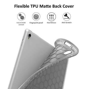 SWEES Compatible with iPad Air (3rd Gen) 10.5" 2019 / iPad Pro 10.5 2017 Case, Slim Full Body Protective Smart Cover Leather Case Shockproof with Stand Built-in Pencil Holder, Black