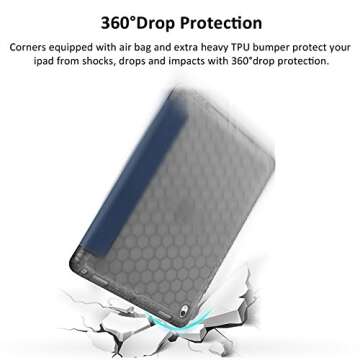 SWEES Compatible with iPad Air (3rd Gen) 10.5" 2019 / iPad Pro 10.5 2017 Case, Slim Full Body Protective Smart Cover Leather Case Shockproof with Stand Built-in Pencil Holder, Black