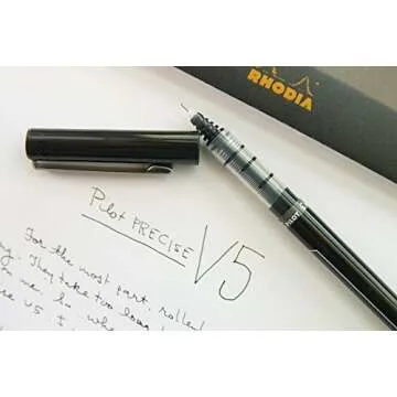 Pilot, Precise V5, Capped Liquid Ink Rolling Ball Pens, Extra Fine Point 0.5 mm, Black, Pack of 4