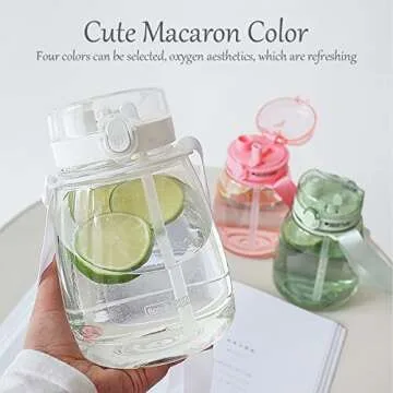 MOIOIBE Clear Water Bottles with Straw 45oz Large Water Jug for Schools/Adults Aesthetic Girls Water Bottles for Gym/Sport/Motivational White Reusable Water Bottle