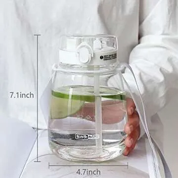 MOIOIBE Clear Water Bottles with Straw 45oz Large Water Jug for Schools/Adults Aesthetic Girls Water Bottles for Gym/Sport/Motivational White Reusable Water Bottle