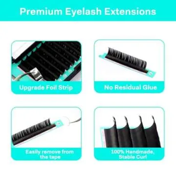 Premium Eyelash Extensions 0.03 D Curl 12mm for Professionals