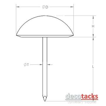 Decotacks Heavy Duty Upholstery Tacks in Dark Brass Finish