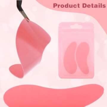 WLLHYF Reusable Eye Pads Beauty Silicone Under Eye Patches Lower Lash Isolation Pads Soft Lash Lift Cover Eyelash Extension Patch for Sensitive Skin During Eyelash Perm Lamination (Pink)