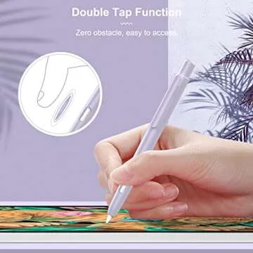 MoKo Holder Case Compatible with Apple Pencil 2nd Generation, Retractable Protective Apple Pencil Cover with Sturdy Clip, Hard PC Apple Pencil Case, Support Double-Tap, Taro Purple