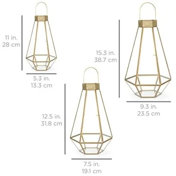 Stylish Modern Decorative Hurricane Lanterns Set of 3