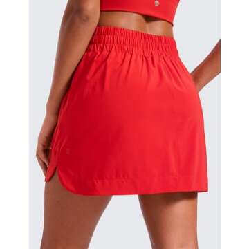 CRZ YOGA High Waisted Golf Skirts for Women A Line Tennis Athletic Casual Skort with Inner Shorts Po...