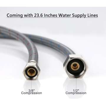 SHACO Kitchen Faucet with Side Sprayer, Stainless Steel Faucet for Kitchen Sinks 3 Hole or 4 Hole, 2 Handle High Arc Kitchen Faucet with Water Supply Line