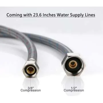 SHACO Kitchen Faucet with Side Sprayer, Stainless Steel Faucet for Kitchen Sinks 3 Hole or 4 Hole, 2 Handle High Arc Kitchen Faucet with Water Supply Line