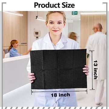 EZEELAI Black Dental Bibs Disposable Dentist Bibs 13" x 18", 50 PCS Patient Bibs Tattoo Paper Npkins 3 Ply Waterproof Dental Bib Sheets Dentist or Medical Tray Cover and Nail Table Cover