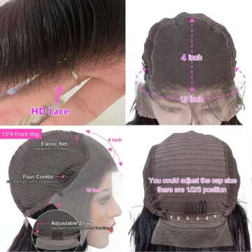 Glueless Lace Front Wigs 20 Inch Natural Look 180% Density